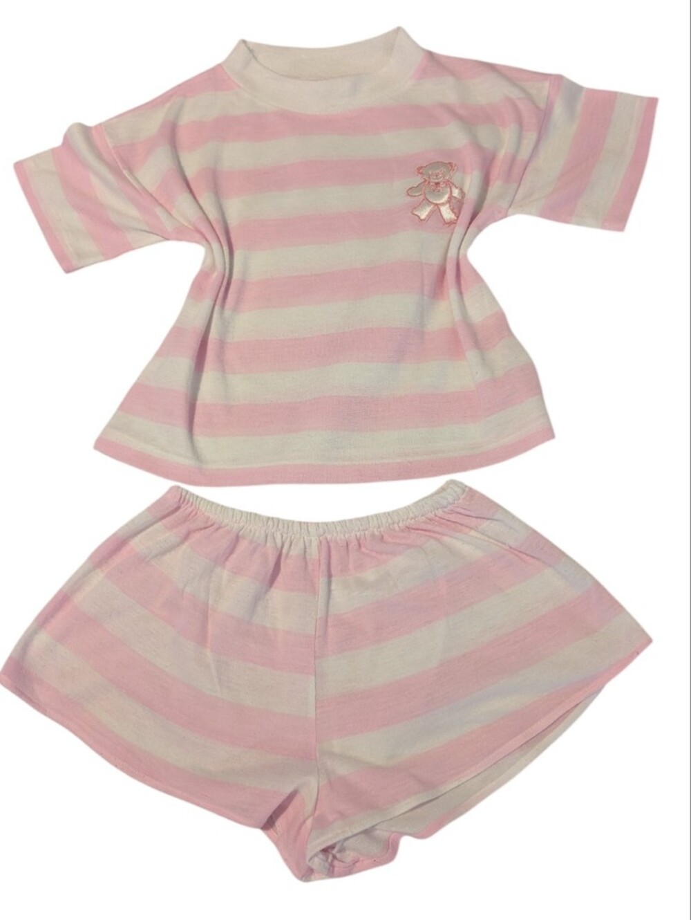 80s 90s‎ Vintage Girls 2 Piece Set Shorts & Shirt Size 8 Teddy Bear